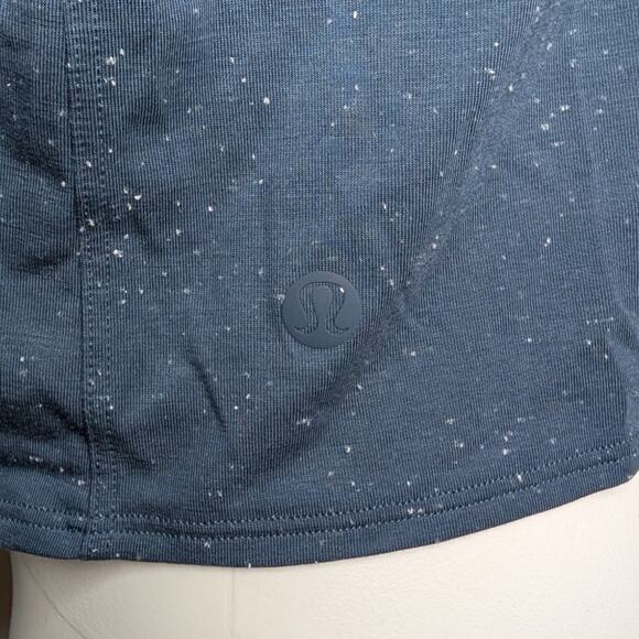 Lululemon Time to Restore Mock Neck Short Sleeve Tie Crop in Iron Blue, Size 8 - Picture 6 of 7